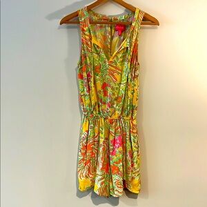 Lilly Pulitzer Vibrant Floral Jumpsuit - Yellow, Green, Pink (Fits like a small)